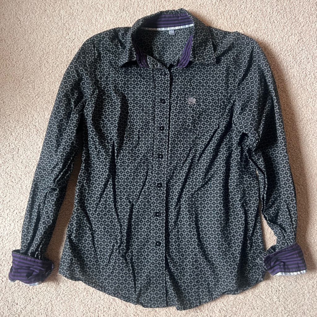 Cinch Black & Grey Patterned Button Down